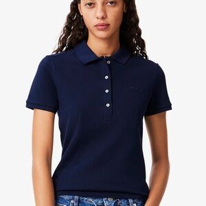Lacoste Navy Blue Button Down Polo Shirt